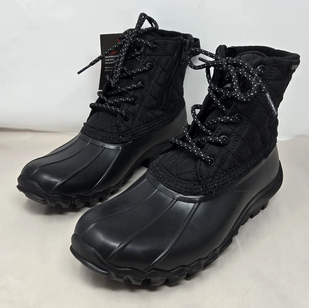 Wolverine Womens Winter Boots Sz 9.5M Waterproof Lace-Zip Up Quilted Nylon Black
